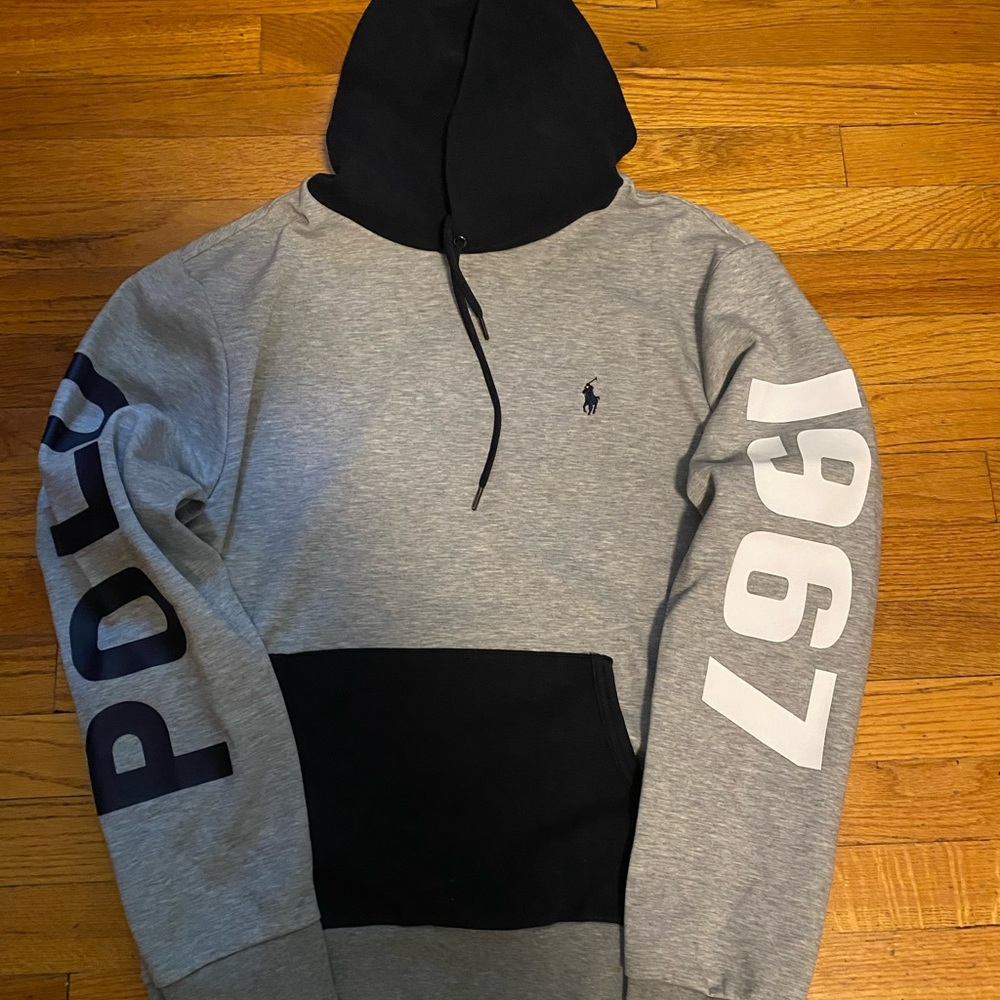 Polo by Ralph Lauren 1967 Gray Hoodie with Navy Accents